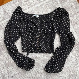 Flower print crop top